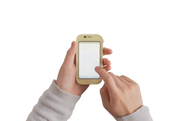 A child using a kids smartphone. キッズスマホを使う子供。