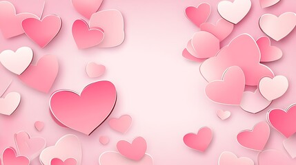 Pink Hearts Background Lovely Valentine Design