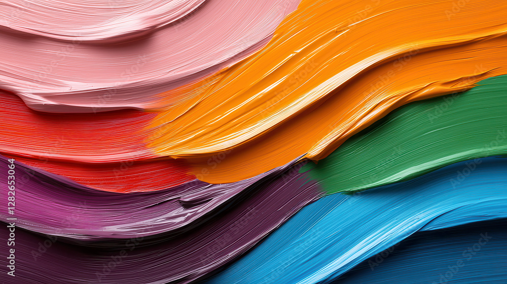 Aufkleber vibrant abstract expressionism with vivid swirls of thick acrylic paint creates dynamic and colorful