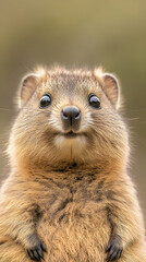 Fototapeta premium Endearing Portrait of a Smiling Quokka in its Natural Habitat with Soft Lighting