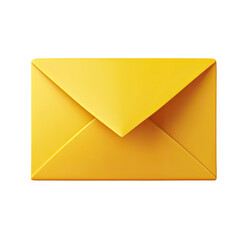yellow envelope icon symbolizing email and digital communication on transparent background, PNG