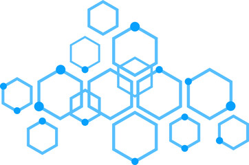 Blue Abstract hexagon shape