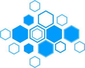 Abstract Blue Hexagon Pattern Shape Graphic