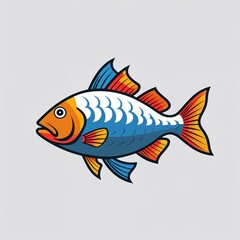 Fototapeta premium fish icon on plain white background