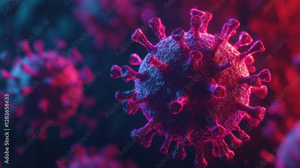 Aufkleber scientific animation of virus structure and behavior in a digital microbiology lab environment