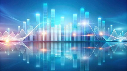 Fototapeta premium Abstract Sound Wave Visual with Modern Bars and Reflections