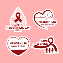 Hemophilia Awareness Flat Cartoon Background for Social Media Label Promotion