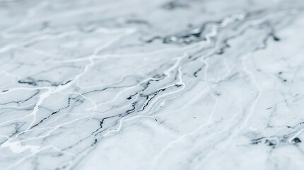 Obraz premium Photo Detailed Close-Up Of Polished Marble, Highlighting Its Veining And Subtle Color Variations. Cool, Elegant Color Scheme, Sharp Focus. Clean, Minimali.
