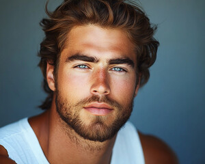 Fototapeta premium Man smiling close-up