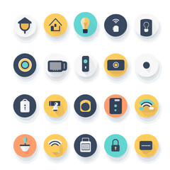 Smart home automation vector icons set, technology and digital lifestyle
