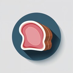 ham slice icon on plain white background