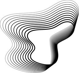 Organic shape with dynamic flowing gradient line. Modern design element