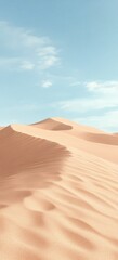 Serene Desert Landscape  Sand Dunes  Clear Sky  Minimalist Wallpaper
