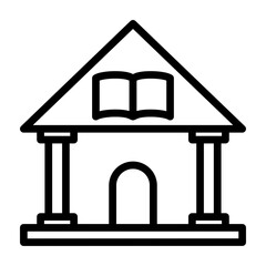 Library Vector Line Icon Design