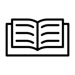 Open Book Vector Line Icon Design