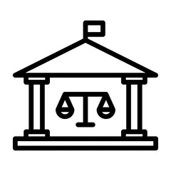 Law School Vector Line Icon Design