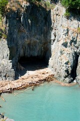 Coastal Rock Formation at Rarangi – Rugged Seaside Landscape in New Zealand