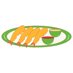 Illustration of Fast Food on White Background. Isolated Vector Cartoon Design