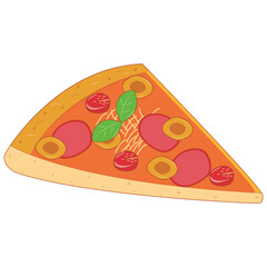 Illustration of Fast Food on White Background. Isolated Vector Cartoon Design