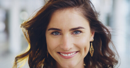 Workplace, business or happy woman in portrait for confidence, opportunity or practice in office. Face, proud lawyer or attorney clerk at law firm in Australia for legal career, litigation or justice