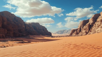 Fototapeta premium Outdoor photo of desert with saudi arabia skyline dramatic to use as a game background