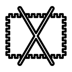 Cancelled Stamp Vector Line Icon Design