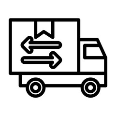 Package Redelivery Vector Line Icon Design