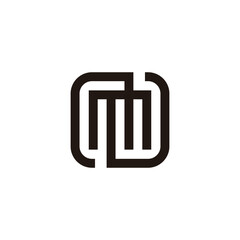 letters nm stripes geometric lines logo vector