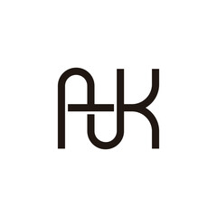 letters nk simple motion lines geometric logo vector