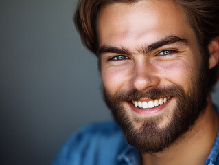 Fototapeta premium Man smiling close-up