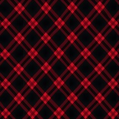 This is a classic and versatile seamless pattern design featuring a black and red plaid (or check) pattern.