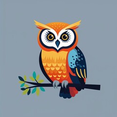 Obraz premium owl icon on plain white background