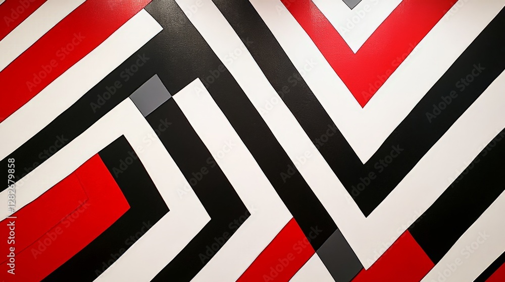 Poster bold abstract zigzag and stripe pattern in colors