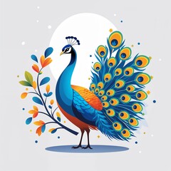 Obraz premium peacock icon on plain white background