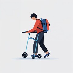 Obraz premium person using a walker icon on plain white background