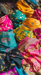 Holi Face Masks and Colorful Scarves, Holi