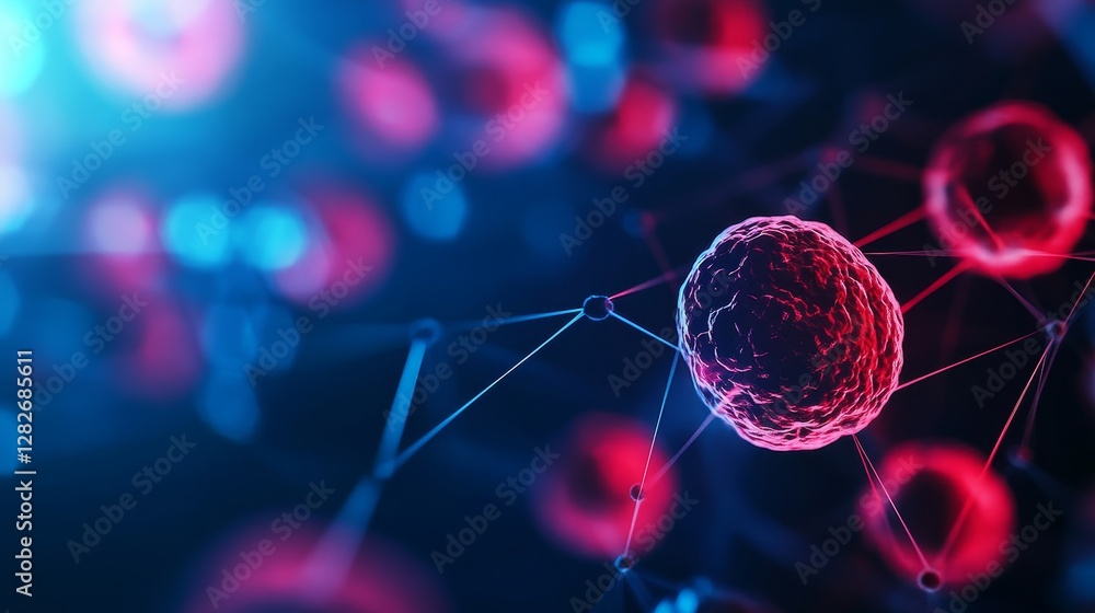 Poster abstract cellular microscopic background science h - microscopic cellular structures, interconnected