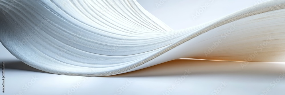 Poster abstract white wave design - elegant flowing white abstract design, perfect for backgrounds or moder