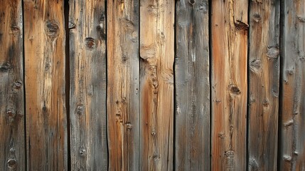 Naklejka premium Rustic Wooden Wall Texture: Weathered Planks Background
