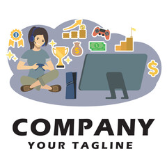 Video Games logo vector illustration editable 