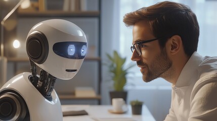 Robot and human interaction in modern workspace.