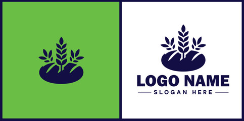 Gluten-Free Bakery icon Wheat-free bakery Gluten-conscious bakery Celiac-friendly bakery flat logo sign symbol editable vector