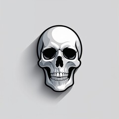 Fototapeta premium skull icon on plain white background