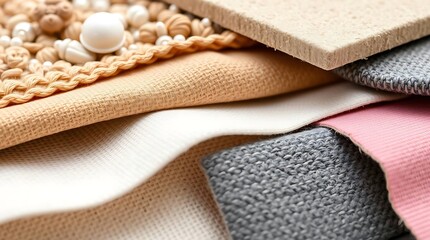 Photo Presenting A Series Of Close-Up Shots Of Different Materials, Focusing On Their Unique Visual Characteristics And Textures, With A Clean And Minimalis.