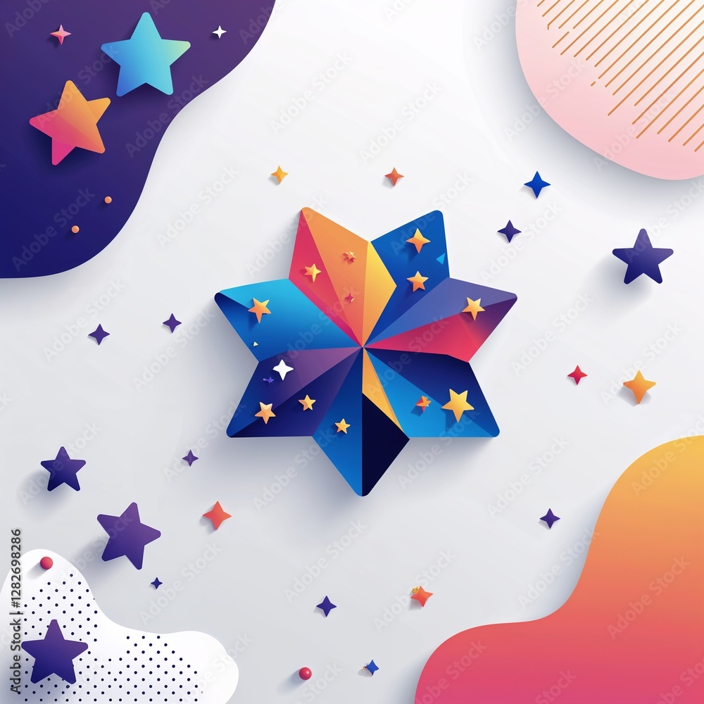 Wall mural star cluster icon on plain white background