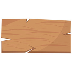 Cartoon Wooden Signpost. Vector Illustration on White Background