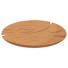 Cartoon Wooden Signpost. Vector Illustration on White Background