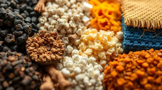 Photo Showcasing A Variety Of Materials In Close-Up, Highlighting Their Unique Textures, Colors, And Patterns, Using A Macro Lens For Extreme Detail And Cla.