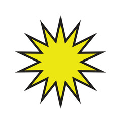 yellow star shape sign price label isolated on white background