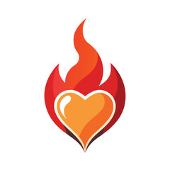 Love and Fire Concept Logo Design Vector for Passionate and Romantic Branding